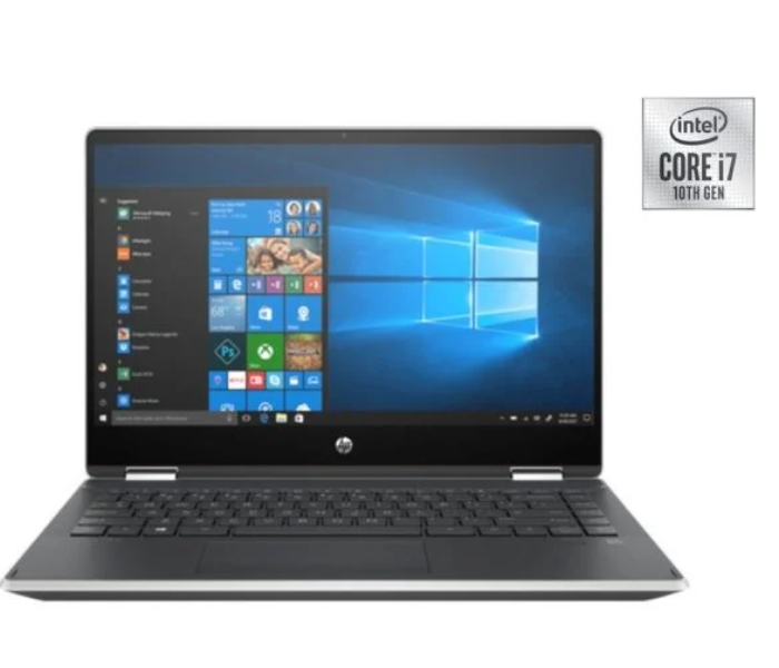 HP Pavilion 14t-DH100 X360 Brand New 10th Gen 8GB RAM 1TB HDD 128 SSD 14 Inch Intel i7-10510U NVIDIA GEFORCE MX 250 2GB Windows 10 Home - Silver - Zoom Image 1