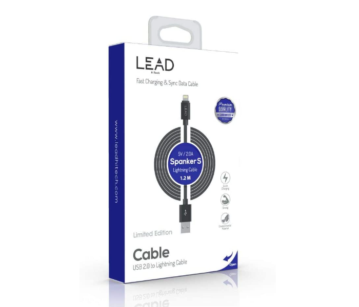 Lead Leopard S 1.2 Mtr Metal Type-C Cable - Black - Zoom Image 2