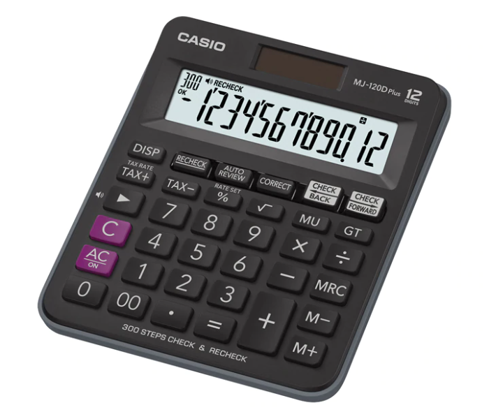 Casio MJ-120DPLUSBK 12 Digit Mini Desk Type Check Calcultator - Zoom Image