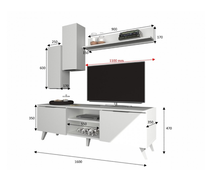 Moment Bench Model TV Table - Brown - Zoom Image 2