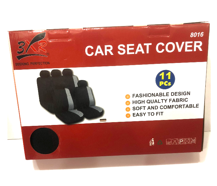 3XR 11 Piece Seat Cover Full Set For Sedans - Black And Beige - Zoom Image 4