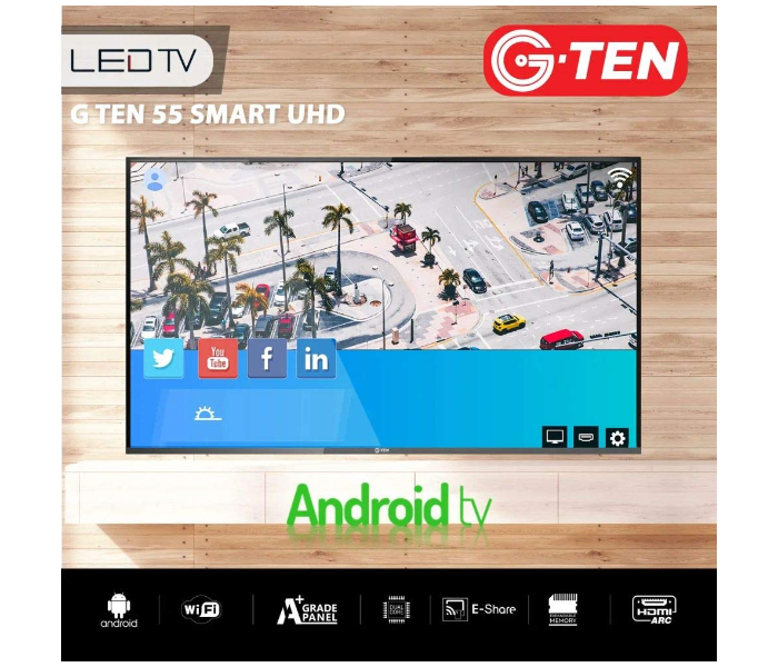 G Ten 55 Inch UHD Smart LED TV - Black - Zoom Image 5