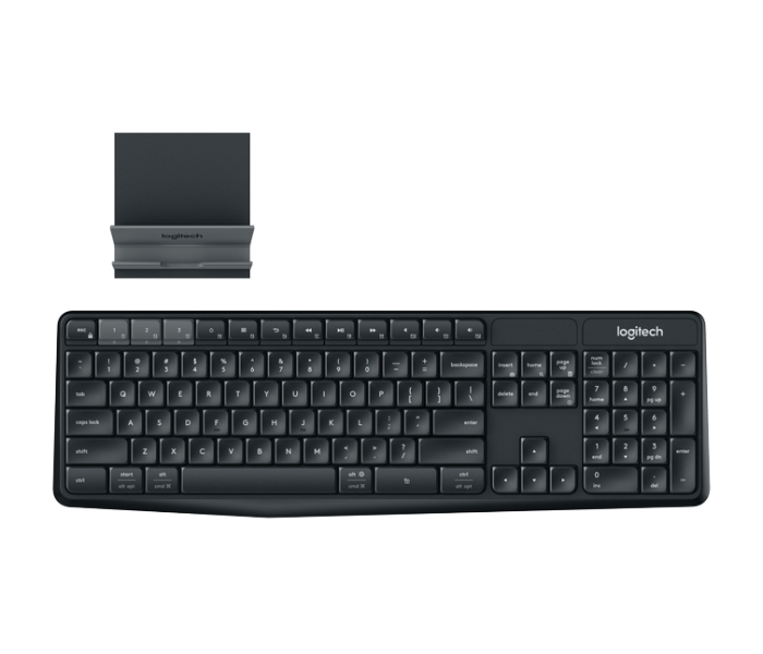 Logitech K375s Multi-Device Wireless Keyboard and Stand Combo - Black - Zoom Image 1