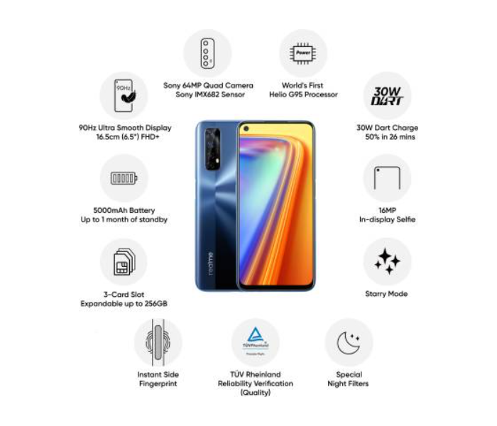 Realme 7 8GB RAM 128GB - Mist Blue - Zoom Image 2