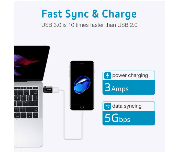 ESR 1 Pack USB 3.0 to USB-C Adapter - Black - Zoom Image 5