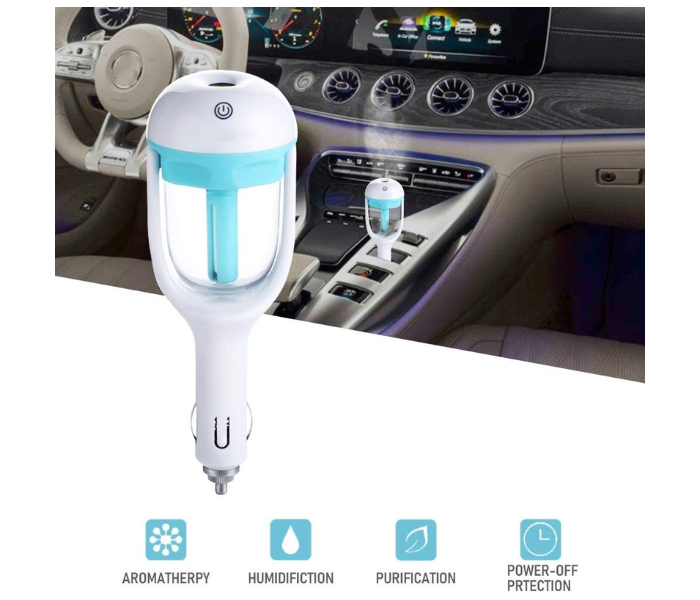 Car Electric Air Humidifier - White - Zoom Image