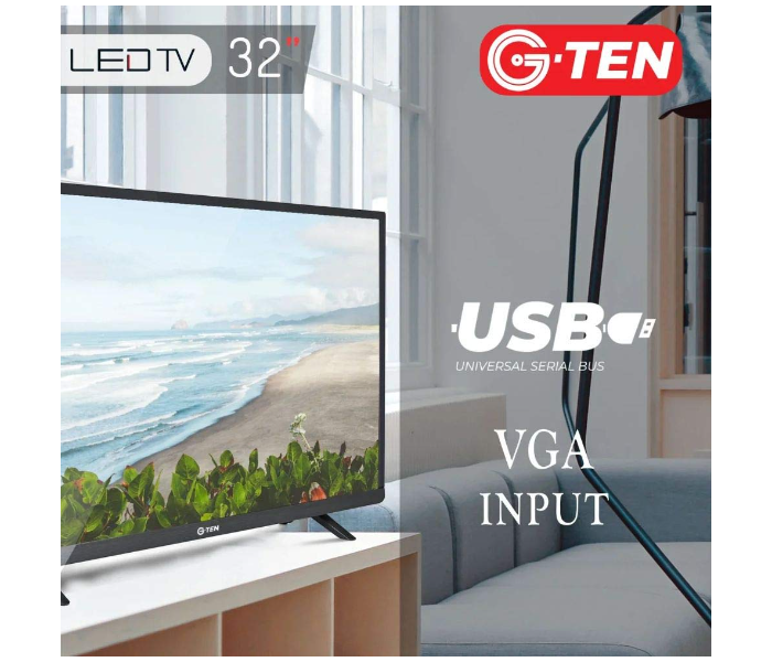 G Ten 32 Inch HD LED TV - Black - Zoom Image 2