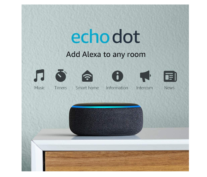 Alexa Echo Dot 3rd Generation Smart Speaker - Charcoal - Zoom Image 2