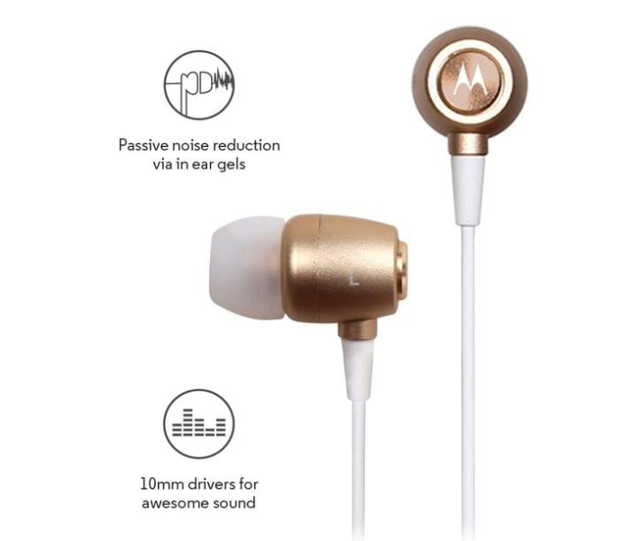 Motorola Metal Earbuds In-Ear Headset- Gold - Zoom Image 4