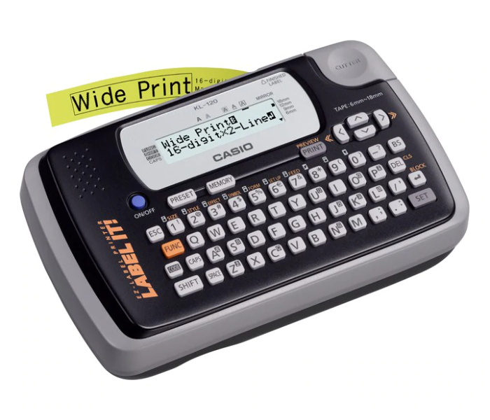 Casio KL-120 16 Digit 2 Line LCD Handy home model Business Label Printer - Zoom Image 1