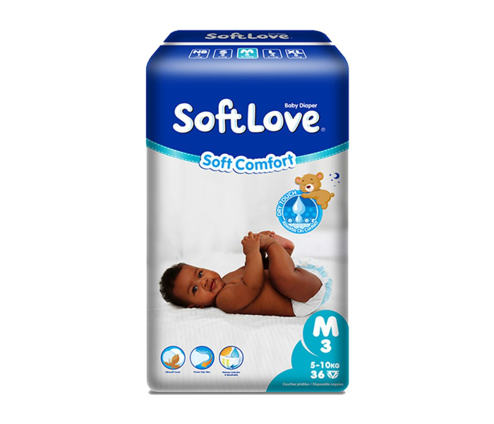 Soft Love 36 Pieces 5-10Kg Soft Comfort Diaper Medium - Zoom Image 1