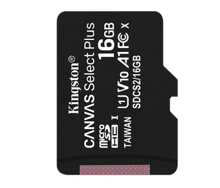 Kingston SDCS16GB 16GB Canvas Select Plus microSD Card with Adapter - Black - Zoom Image 1