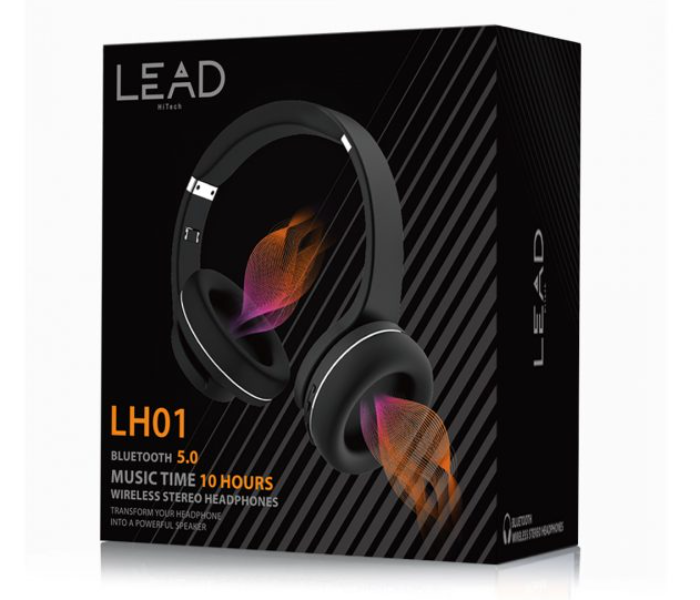 Lead LH01 Wireless Headphone - Black and Red - Zoom Image 2