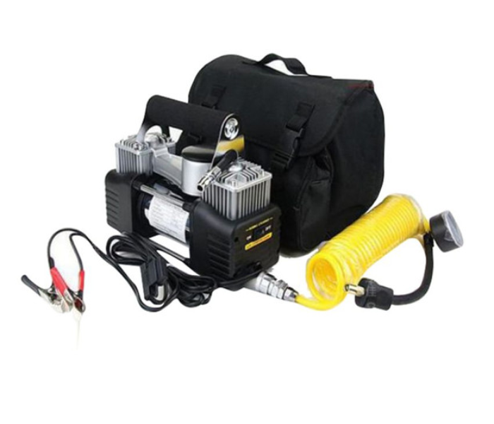 AGC Dual Cylinder Car Tyre Inflator Air Compressor Pump - Black and Yellow - Zoom Image