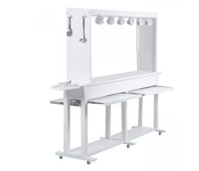 Double Deck Buffet Table Without Heaters - White - Zoom Image