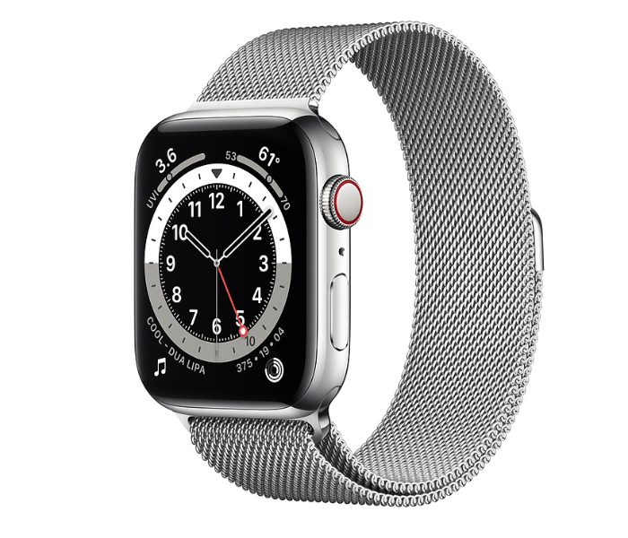 Apple Watch Series 6 M09E3AE GPS and Cellular 44mm Silver Stainless Steel Case with Silver Milanese Loop - Zoom Image 1