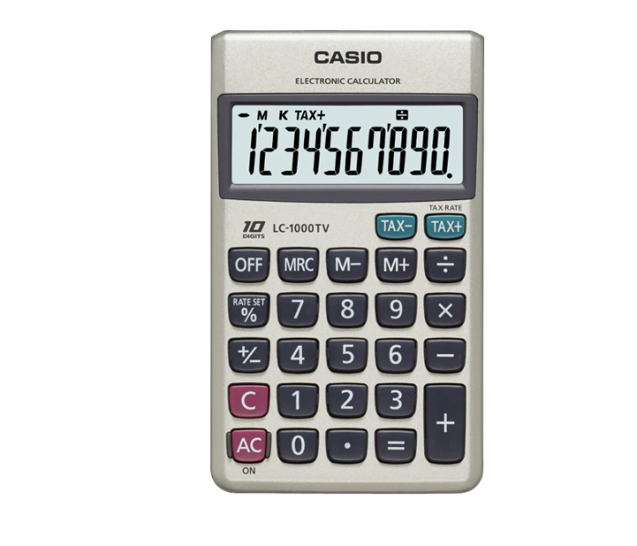 Casio LC-1000TV Portable Type 10 Digit Electronic Calculator - White - Zoom Image