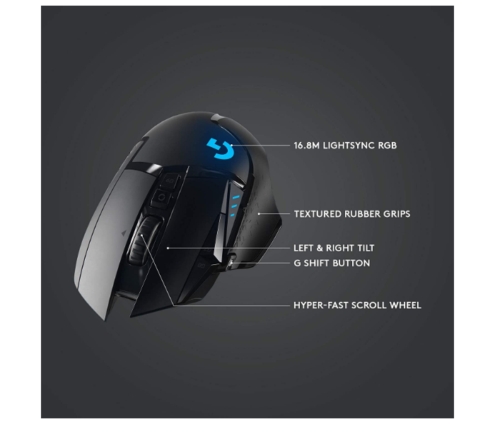 Logitech G502 Lightspeed Wireless Gaming Mouse - Black - Zoom Image 6