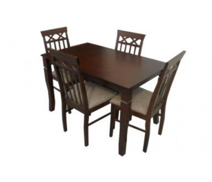 Dining Table With 4 Chairs with Cushion - Brown - Zoom Image