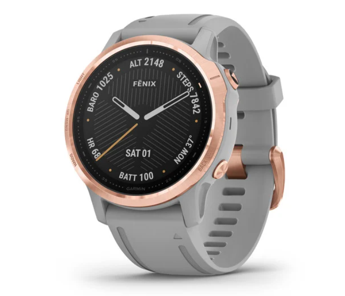 Garmin 010-02159-21 Fenix 6S Sapphire Edition Rose Gold with Powder Gray Band GPS Smart Watch - Zoom Image 1