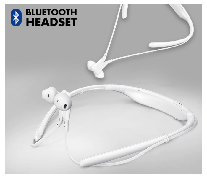 Level U Pro Bluetooth Neckband Highbass In-Ear Headset With Mic - Off White - Zoom Image 3