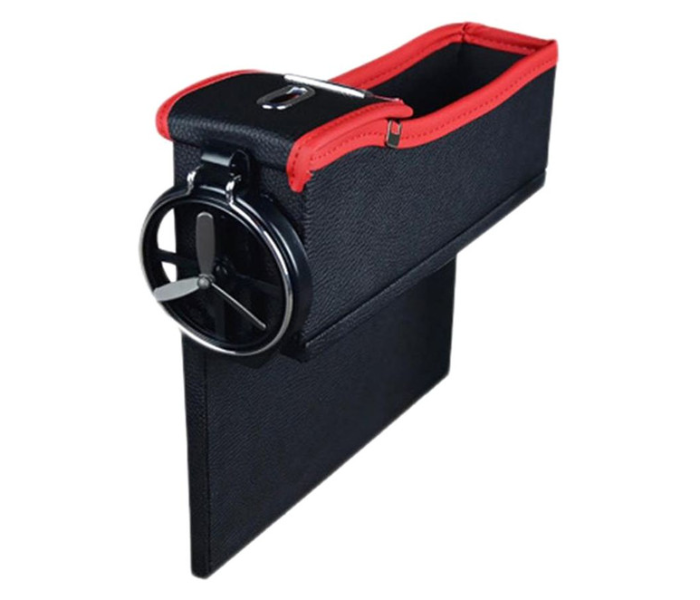 Leather Storage Pocket Organiser - Black and Red - Zoom Image