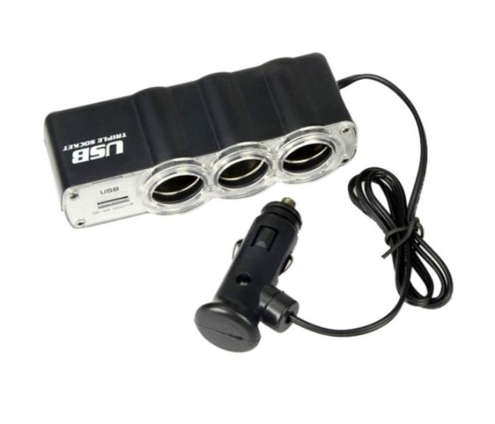 Triple Socket USB Adapter for Car - Zoom Image