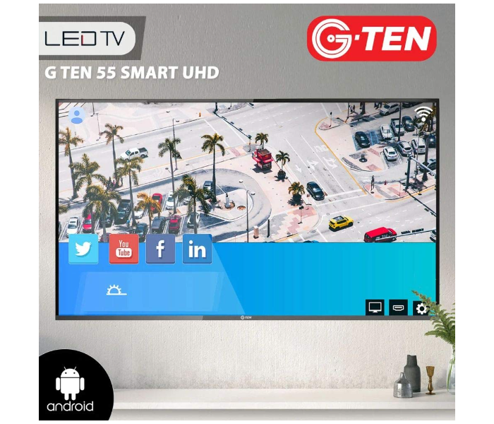 G Ten 55 Inch UHD Smart LED TV - Black - Zoom Image 2