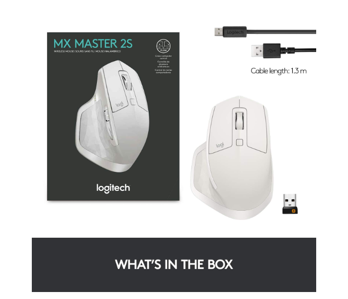 Logitech Mx Master 2S Bluetooth Mouse - Light Gray - Zoom Image 6