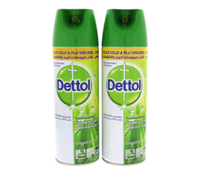 Dettol 2X 450ml Anti Bacterial Disinfectant Spray Morning Dew  - Zoom Image