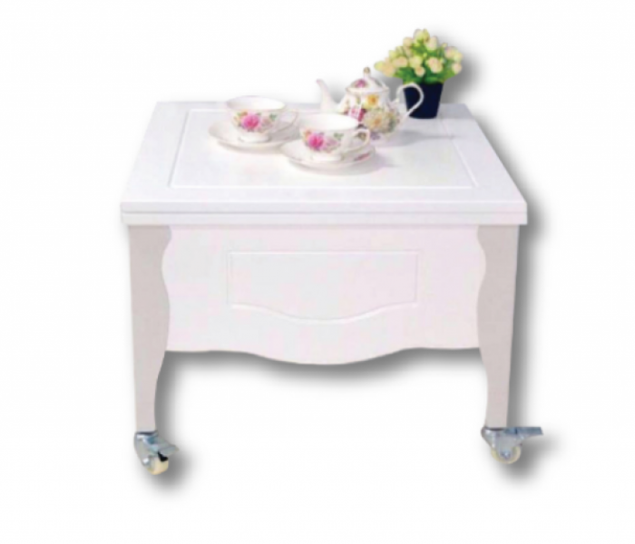 Foldable Multi Use Table with Wheels - White - Zoom Image