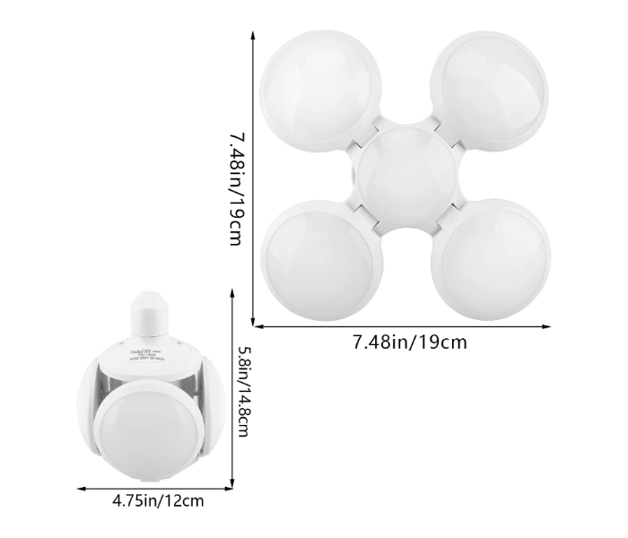 Vooten E26-E27 40 Watts with 4 Adjustable Panels Football UFO Lights - White - Zoom Image 4