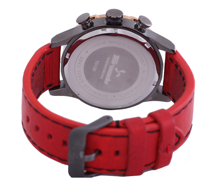 Tornado T5120-XLRXK Quartz Stainless Steel and Leather Casual Watch - Red - Zoom Image 2