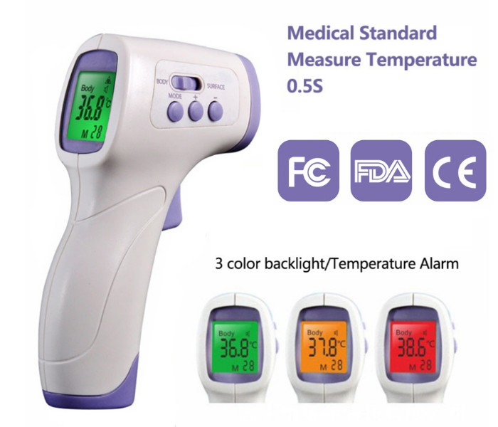 Forehead Thermometer Non-Contact Infrared Temperature Sensor - White - Zoom Image 1