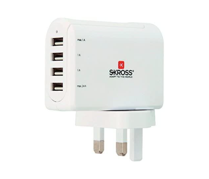 Skrossuk 2-800102 240V 4 Port Usb Charger - White - Zoom Image 1