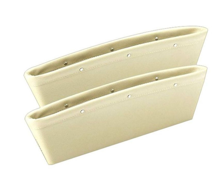 Magic Box 2 Piece Leather Car Gap Filler - Cream - Zoom Image