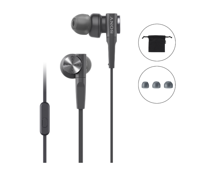 Sony MDR-XB55AP Wired Extra Bass In-Ear Headphones With Mic For Phone Calls - Black - Zoom Image 4