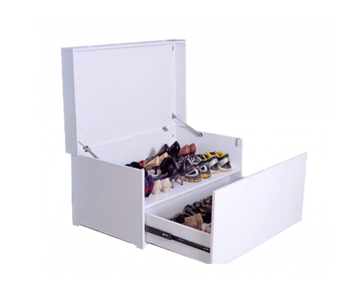 Stylish Shoe Box and Rack - White - Zoom Image