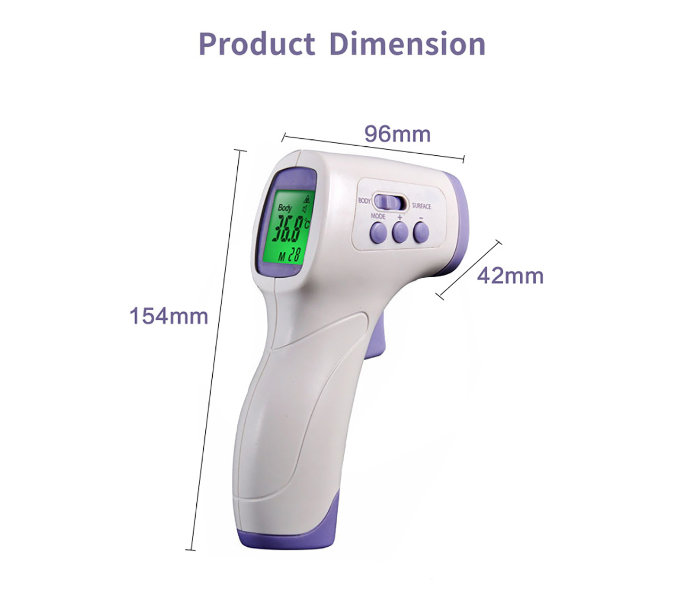 Forehead Thermometer Non-Contact Infrared Temperature Sensor - White - Zoom Image 6