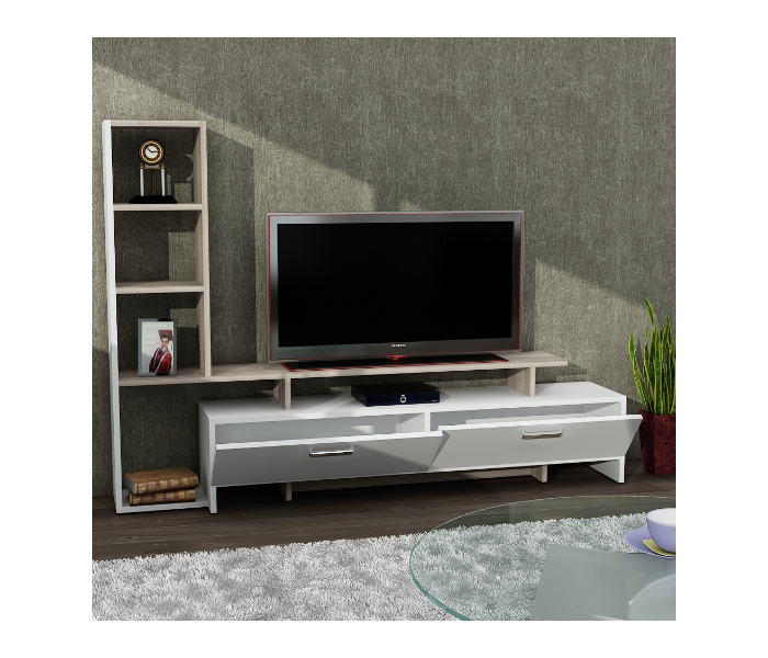 Simal TV Table - White and Beige - Zoom Image 3