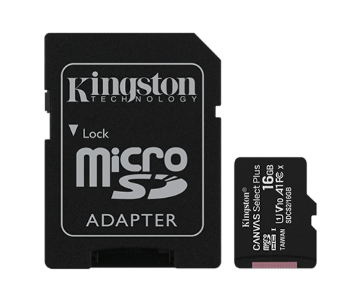 Kingston SDCS16GB 16GB Canvas Select Plus microSD Card with Adapter - Black - Zoom Image 2