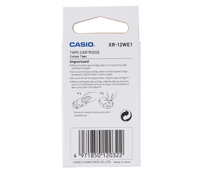 Casio XR-12WE1 12mm Label Tape - White - Zoom Image 4