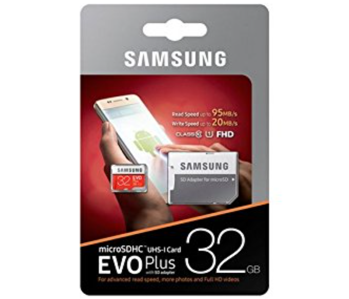 Samsung EVO Plus MB-MC32GA 32GB Micor SDHC UHS-I U1 95MB-s Full HD Memory Card with Adapter - Zoom Image 6