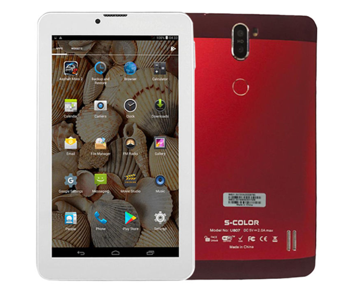 S-Color U807 7 Inch 2GB RAM 32GB WiFi 4G LTE Android Tablet - Red - Zoom Image 1