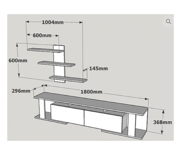 1 Carton Wooden TV Table - White - Zoom Image 3