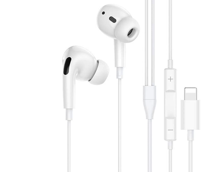 Iends IE-HS352 Stereo Wired Earphones with Lightning Plug - White - Zoom Image 2