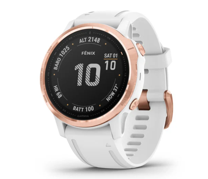 Garmin 010-02159-11 Fenix 6S Pro Edition Rose Gold with White Band GPS Smart Watch - Zoom Image 1