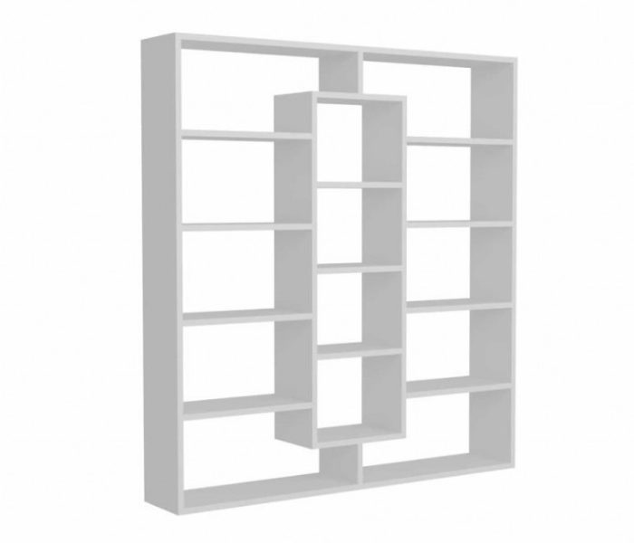 Library Ample Kitaplik Cupboard with 14 Compartments - White - Zoom Image 4