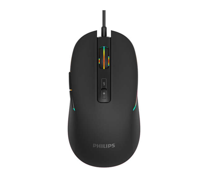 Philips SPK9414 USB Wired Gaming Mouse with Rainbow Backlight and Optical Sensor - Black - Zoom Image 1