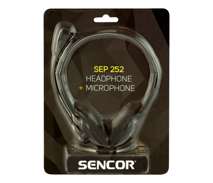 Sencor SEP 252 Stereo Headphones With Microphone - Black - Zoom Image 2